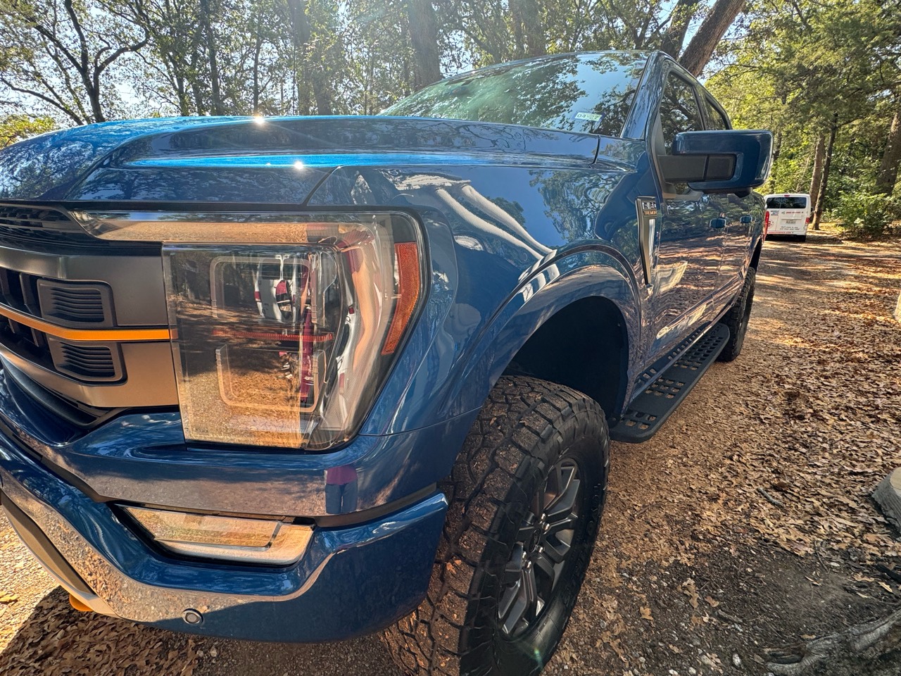 Blue Ford F-150 Tremor after mobile detailing by The MAD Service