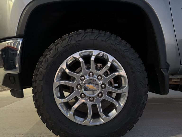 Chevrolet Silverado HD rear wheel & tire after detailing