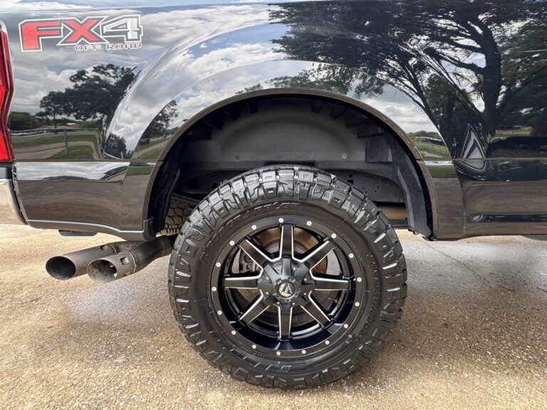 Ford Super Duty rear wheel & tire after detailing